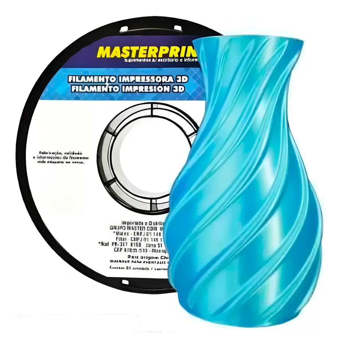 FILAMENTO 3D MASTERPRINT - PLA SILK AZUL TIFFANY 1KG (1.75MM) DER 4