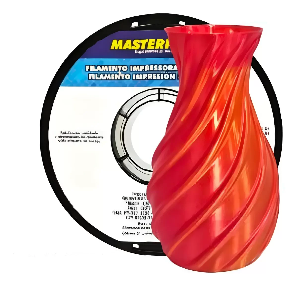FILAMENTO 3D MASTERPRINT - PLA VERMELHO - 1KG (1.75MM) DER 4