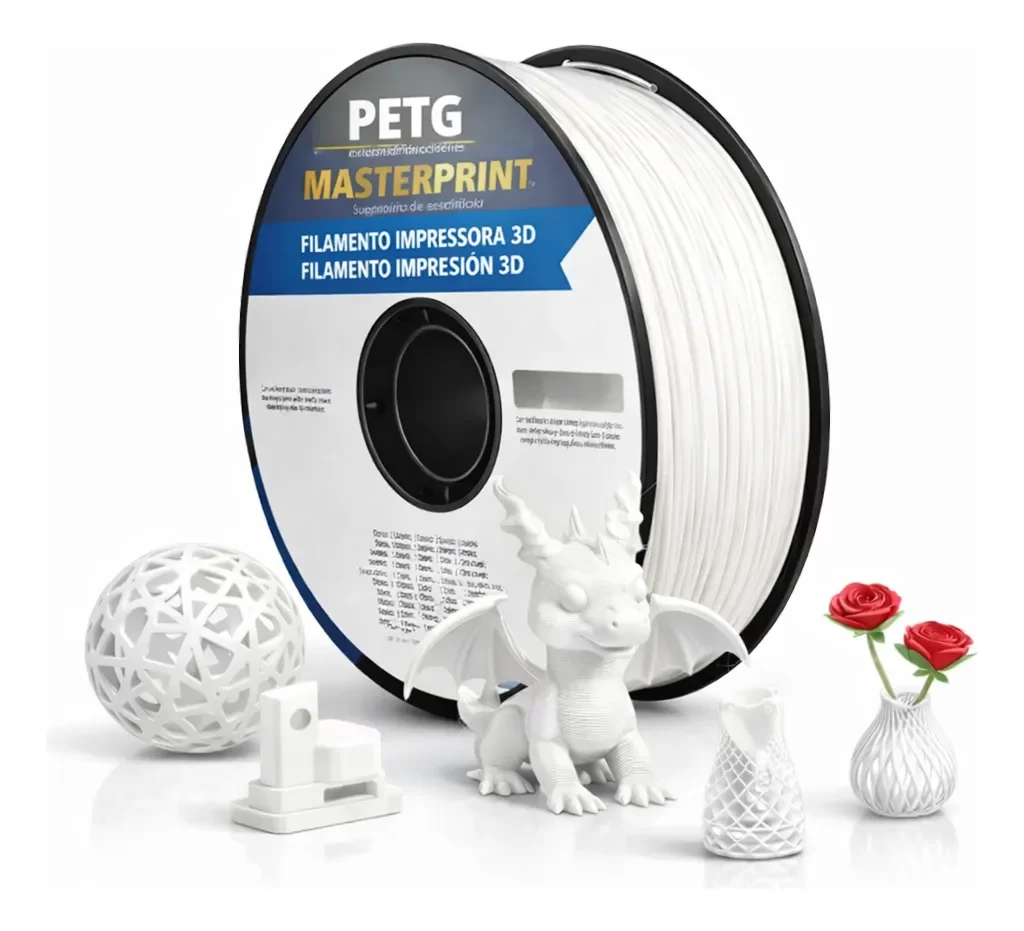 FILAMENTO 3D MASTERPRINT - PETG BRANCO - 1KG (1.75MM) DER 4
