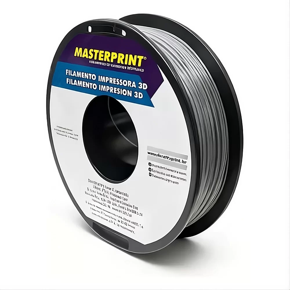 FILAMENTO 3D MASTERPRINT - ABS PREMIUM PRATA 1KG (1.75MM) DER 4
