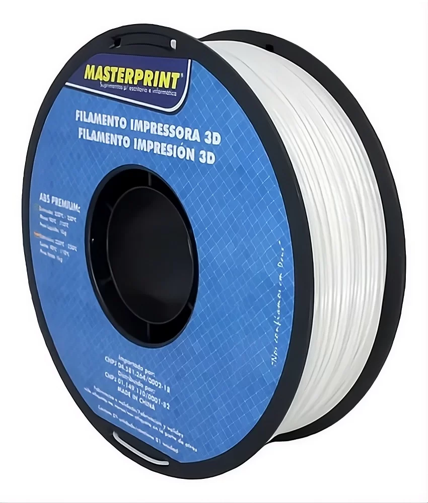 FILAMENTO 3D MASTERPRINT - ABS PREMIUM BRANCO 1KG (1.75MM) DER 5