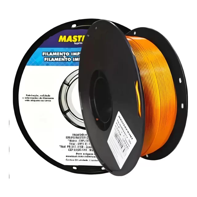 FILAMENTO 3D MASTERPRINT - PLA SILK DUO COLOR LARANJA/PRETO 1KG