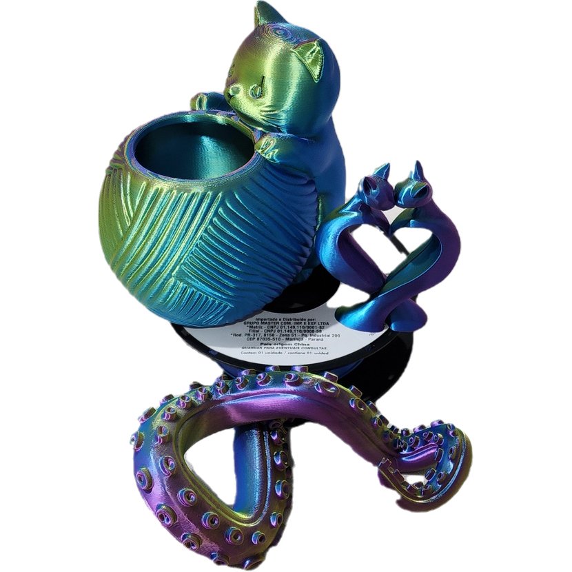 FILAMENTO 3D MASTERPRINT - PLA SILK TRI COLOR AZUL/DOURADO/ROXO 1KG