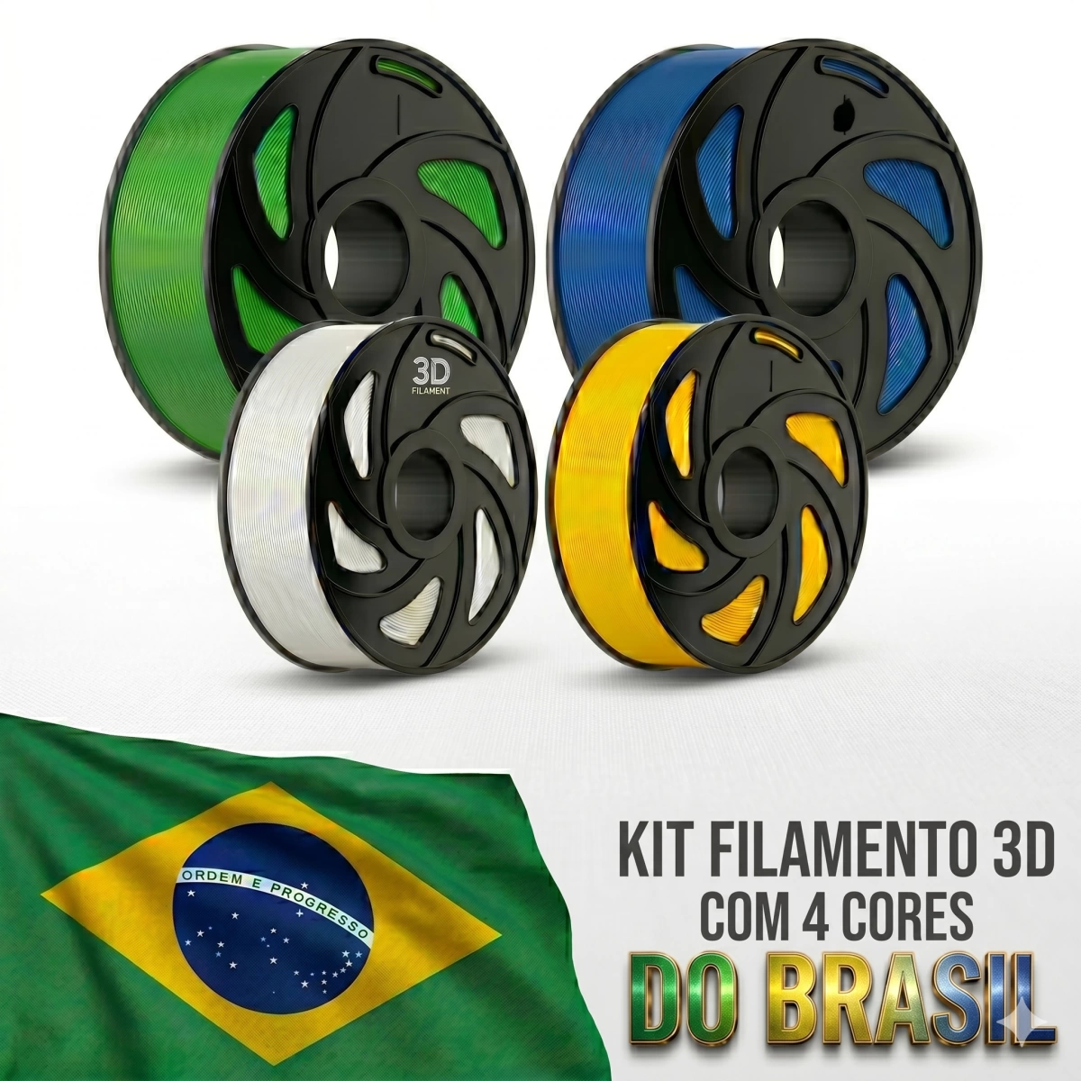 KIT FILAMENTO 3D PETG COM 4 CORES DO BRASIL