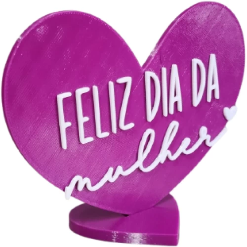 Coração  Feliz Dia da Mulher Rosa
